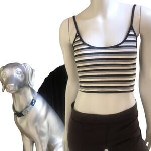 SHEIN Black Gray Cropped Tank Top Women's Size Medium